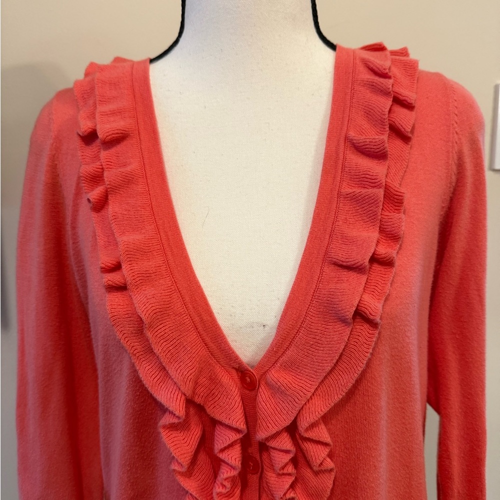 Talbots | Coral Ruffle Cardigan - Picture 5 of 6